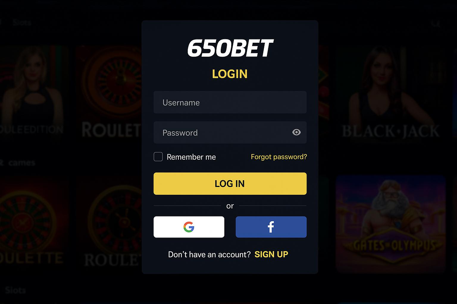 Registro na 650BET Garante Acesso a uma Vasta Seleção de jogo